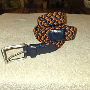 Men's Saks fifth avenue 32 In. Orange and Blue Woven Belt.new No Tags